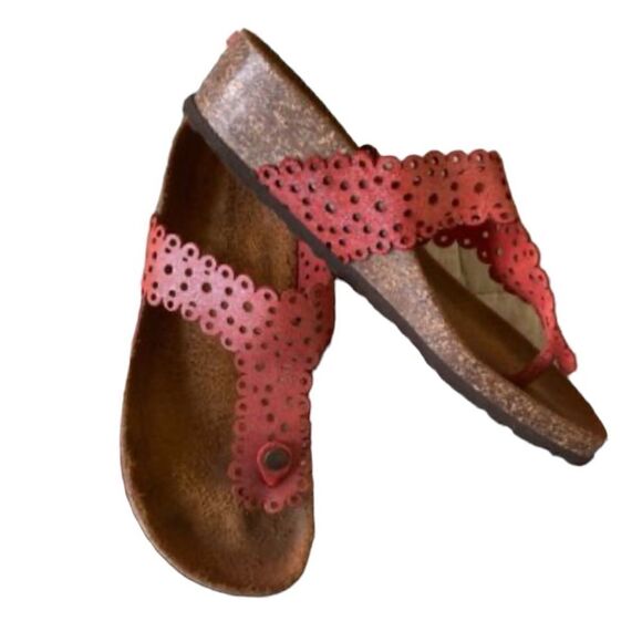 Sophia Milano Made in Italy size 8.5 sandals sparkle red - Picture 1 of 10